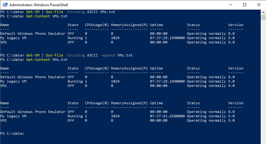 Out-File cmdlet