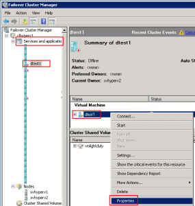 Failover Cluster Manager R2 Advanced Policies Step 1