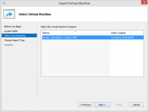 Select virtual machine