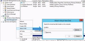 Mounting a VHD file in Windows Server 2012
