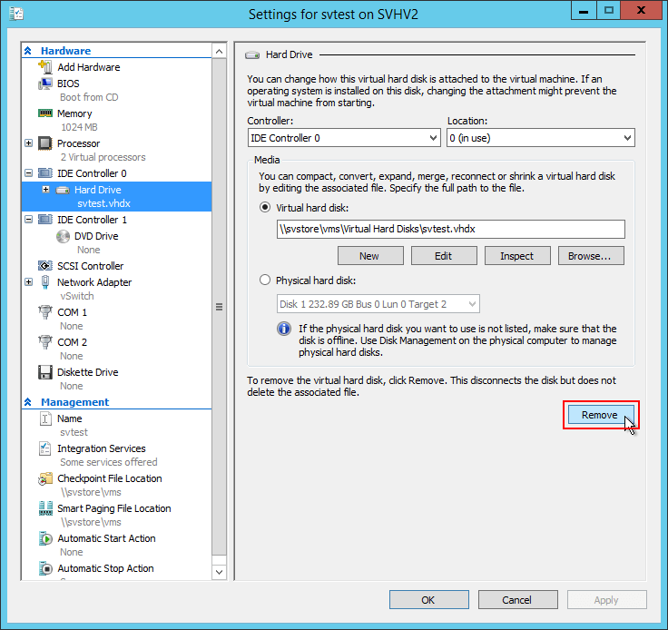 Remove VHD