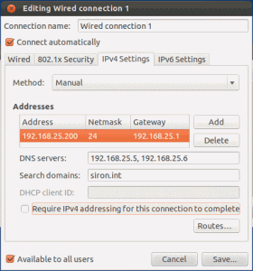 Ubuntu IP Settings