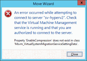 Error Trying SNMLM from 2012 R2 to 2012