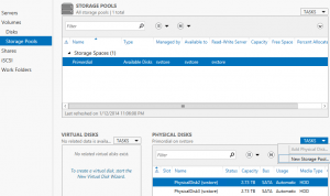 Storage Pool Screen