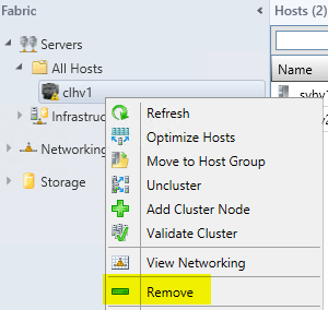 VMM - Remove Cluster