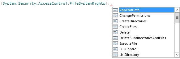 FileSystemRights Options