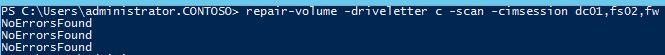repair-volume -cimsession results