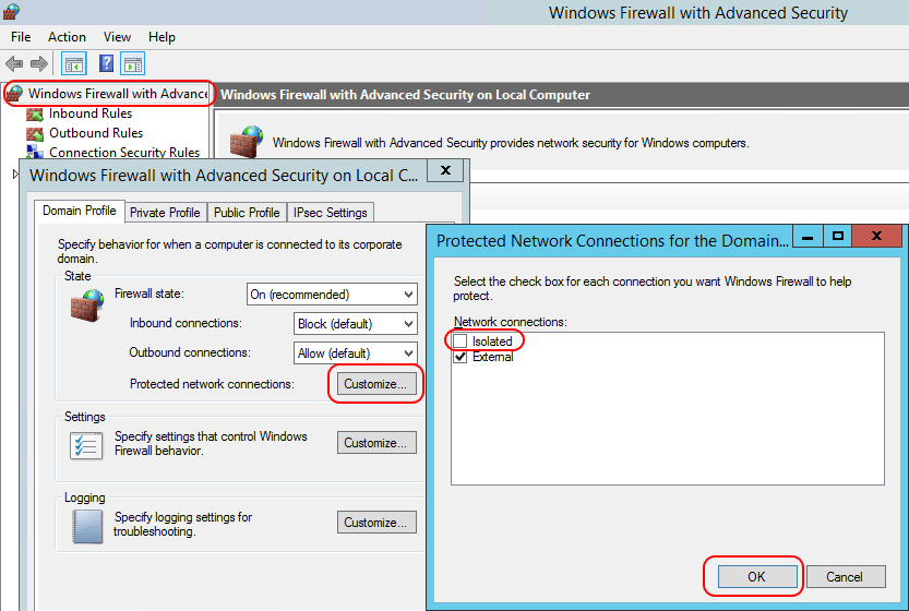 RRAS Firewall Adapter Selection