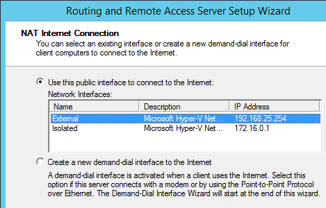 RRAS Adapter Selection