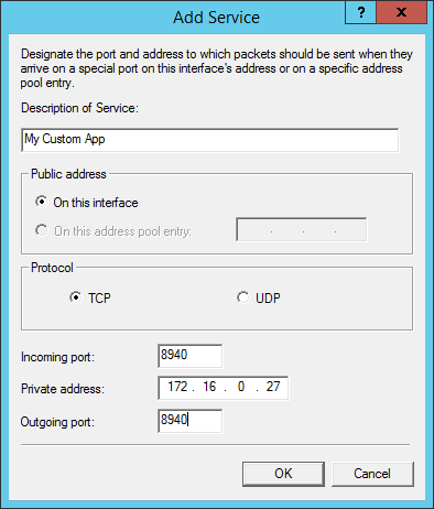 RRAS Port Forwarding