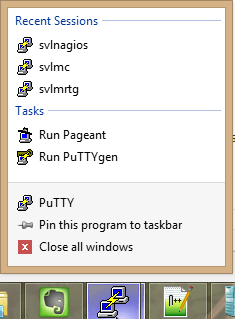 PuTTY Taskbar