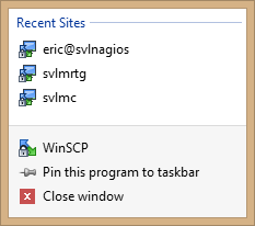 WinSCP Taskbar