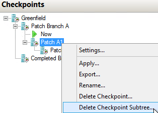 Checkpoint: Delete Downstream Tree