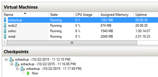 Sample VM with Checkpoint