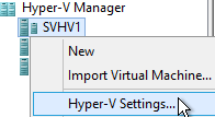 Access Hyper-V Settings
