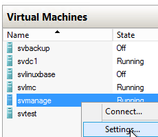 Access VM Settings