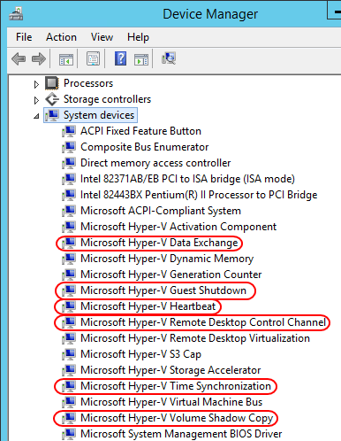 Integration Services in Device Manager