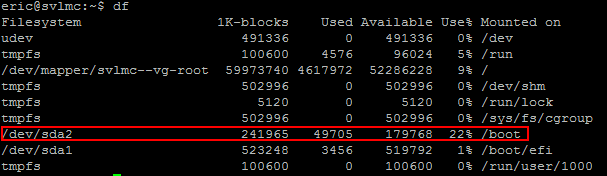 Cleaned Linux Boot Partition