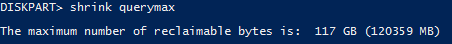 DISKPART querymax
