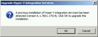 Integration Services Upgrade Prompt