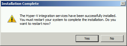 Integration Services Restart Prompt