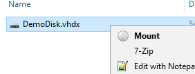 Mount VHDX Using Windows Explorer