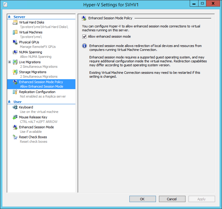 Enabling USB Enhanced Session