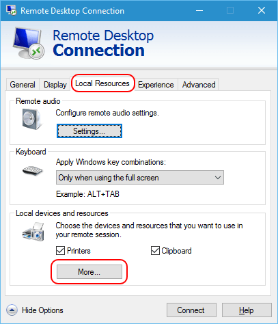 RDP Local Resources