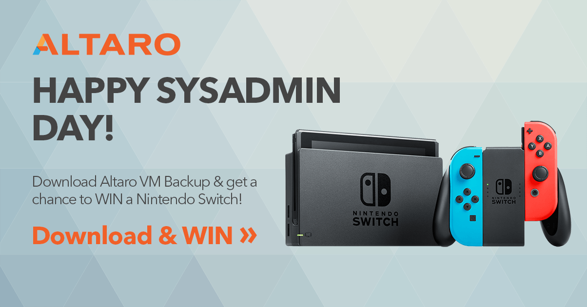 SysAdmin Day 2017 - Win a Nintendo Switch with Altaro