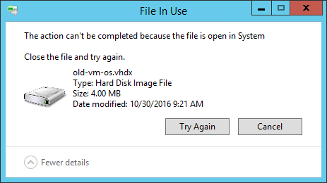 System has VHD Open