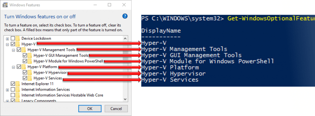 Windows 10 Hyper-V Features