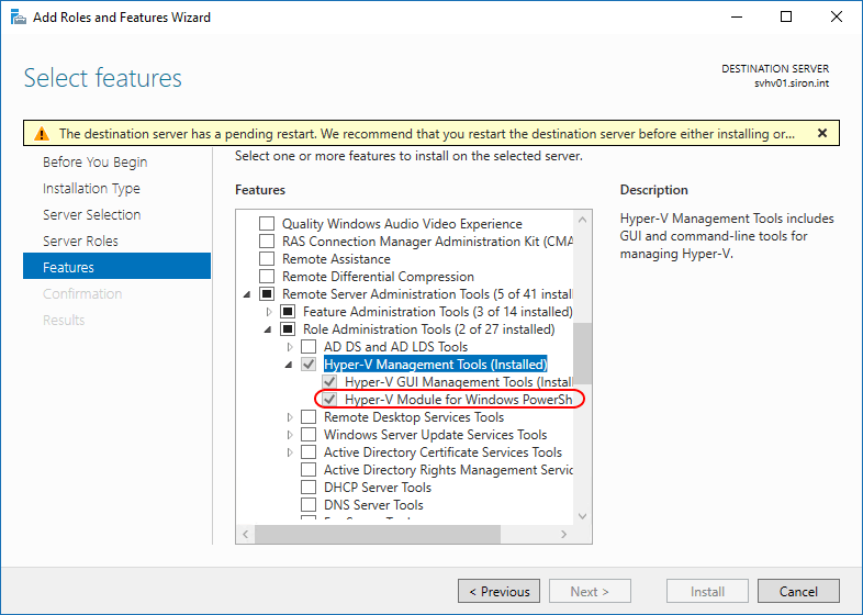 Windows Server PS Module Selection