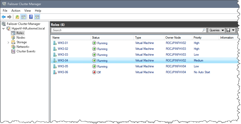 Configure Start Order Priority for Hyper-V Clustered VMs