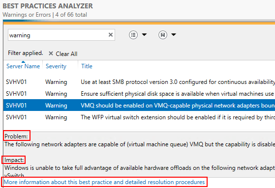 Server Manager BPA Result Details