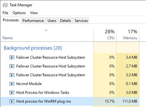 View of a Running BPA in Task Manager