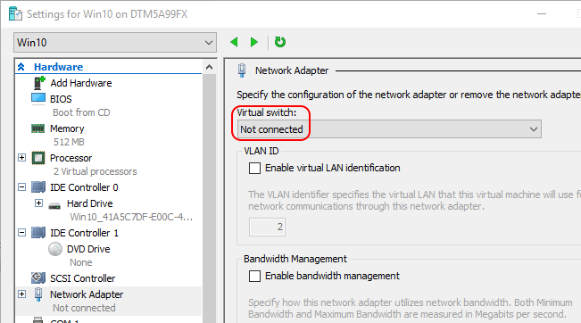 Disconnected VM