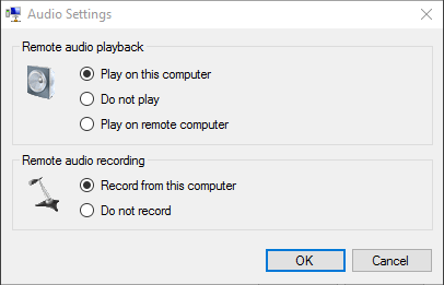 Client Hyper-V Remote Audio