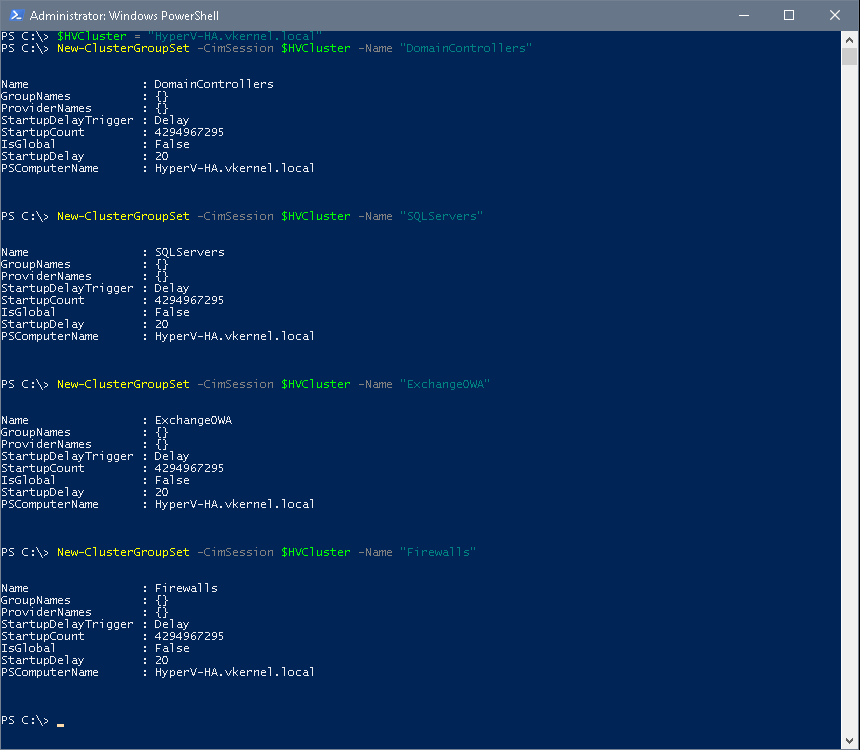 Configure Start Order Priority for Hyper-V Clustered VMs