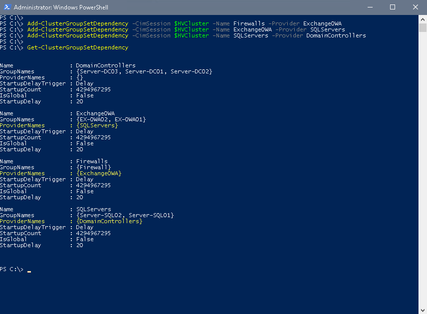 Configure Start Order Priority for Hyper-V Clustered VMs