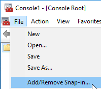 Accessing the Snap-in Menu