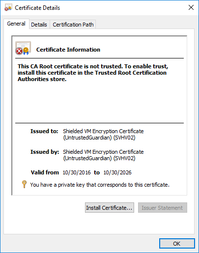 Certificate Details