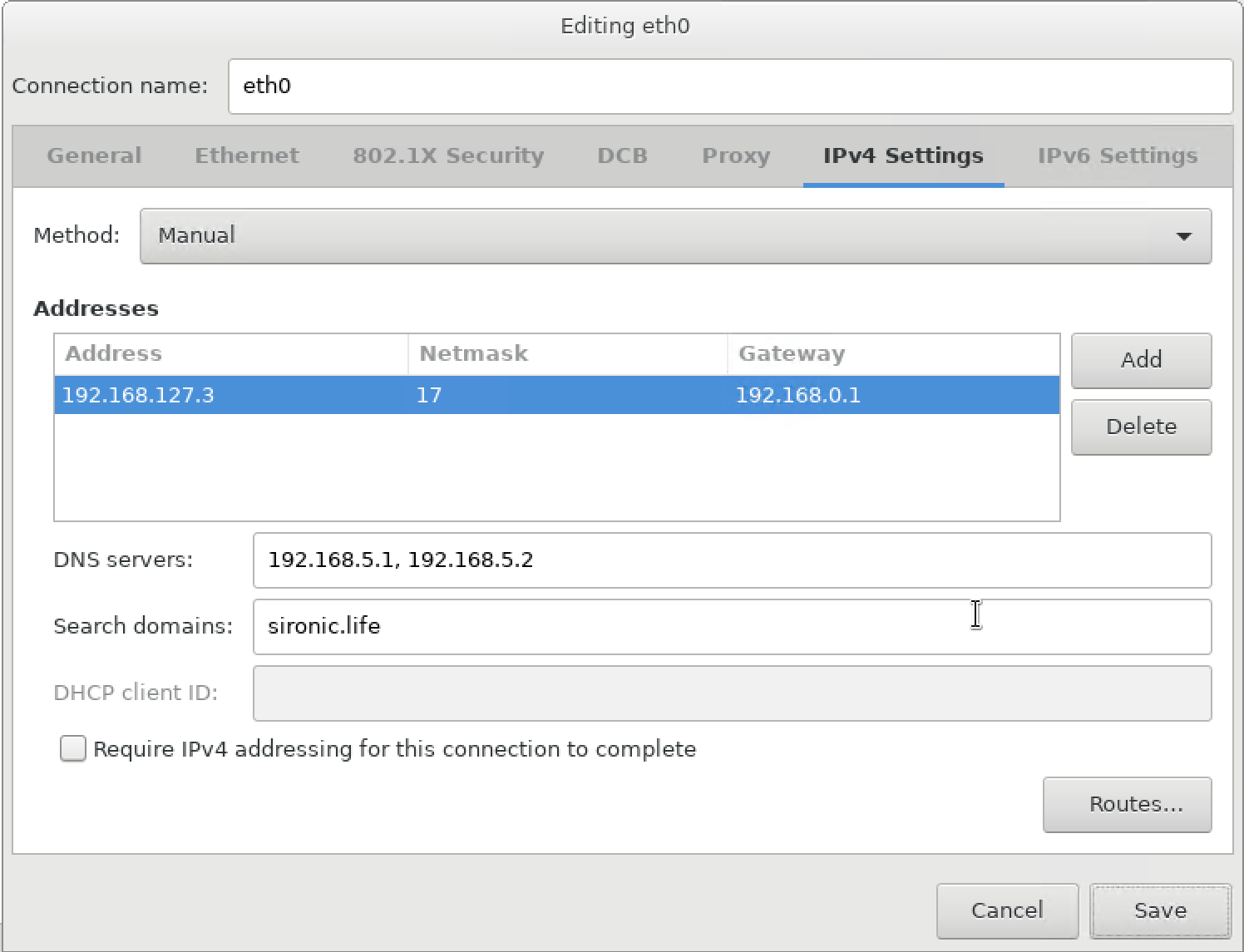 IPv4 settings