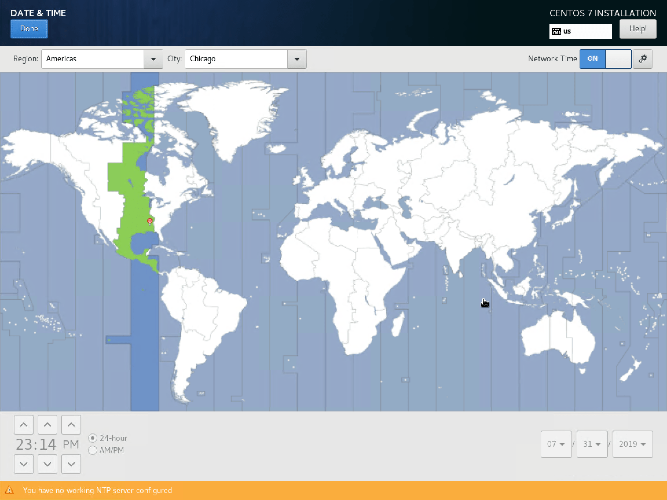 CentOS date and time