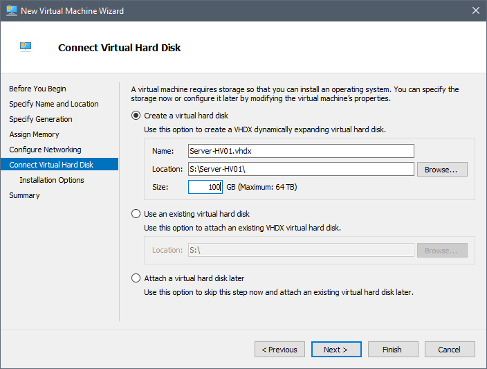 Create Nested Hyper-V virtual hard disk