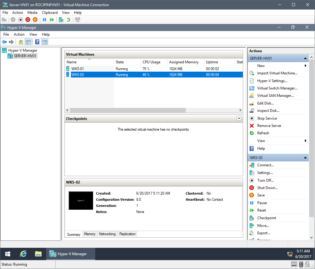 Create Nested Hyper-V virtual machine connection