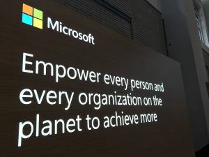 Inspirational message from Microsoft