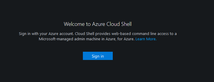 Azure Cloud Shell welcome