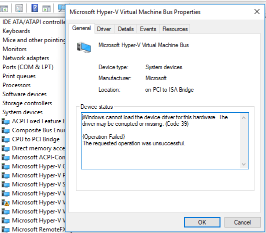 Microsoft Hyper-v Virtual Machine Bus Properties