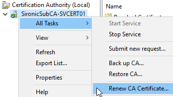 Renew CA Certificate