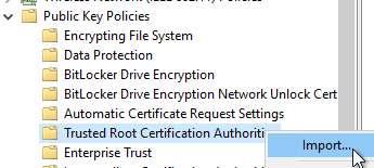 trusted root certification authority